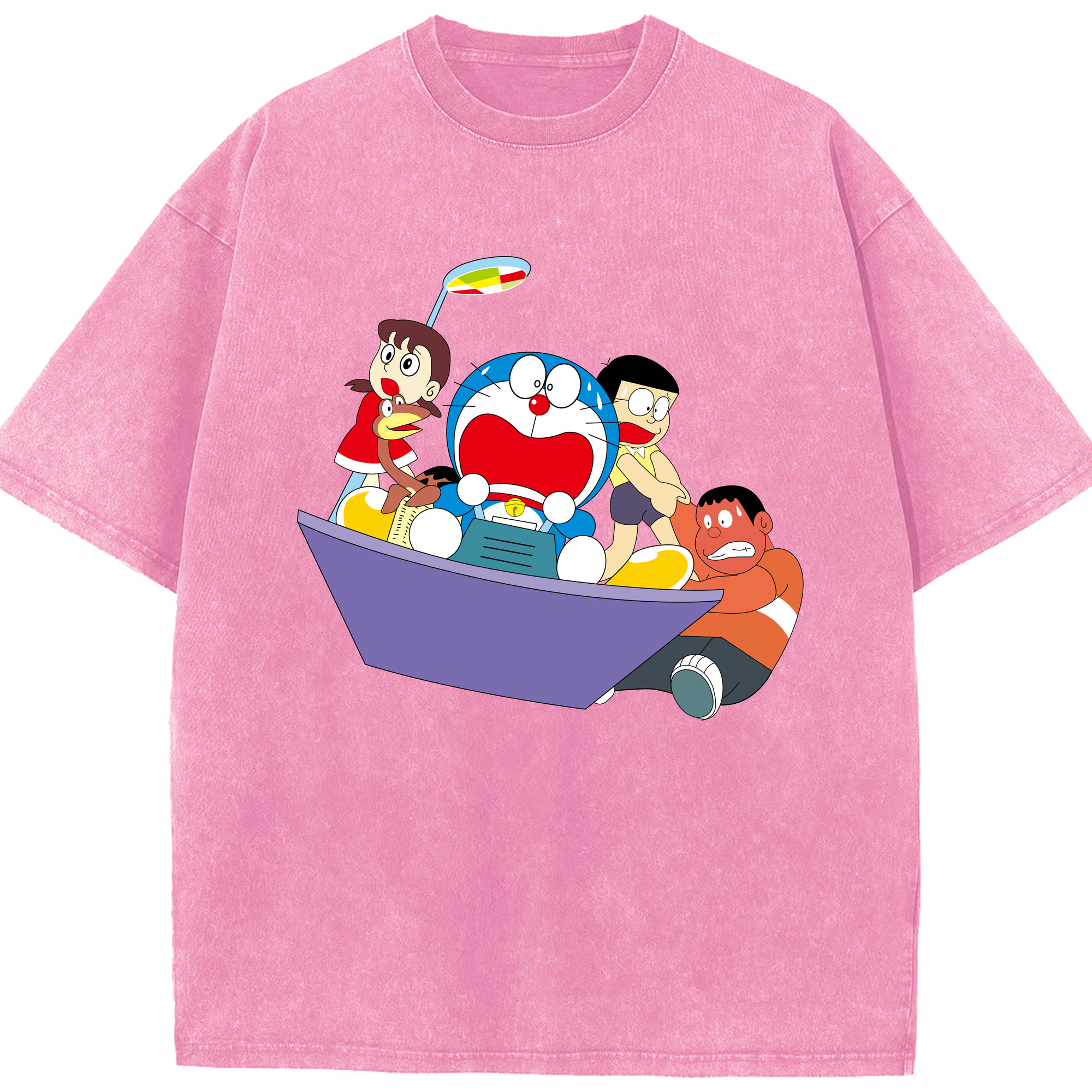（画像用） ドラえもん Doraemon 綿100% ヴィンテージ風 半袖Tシャツ（フロントプリント）